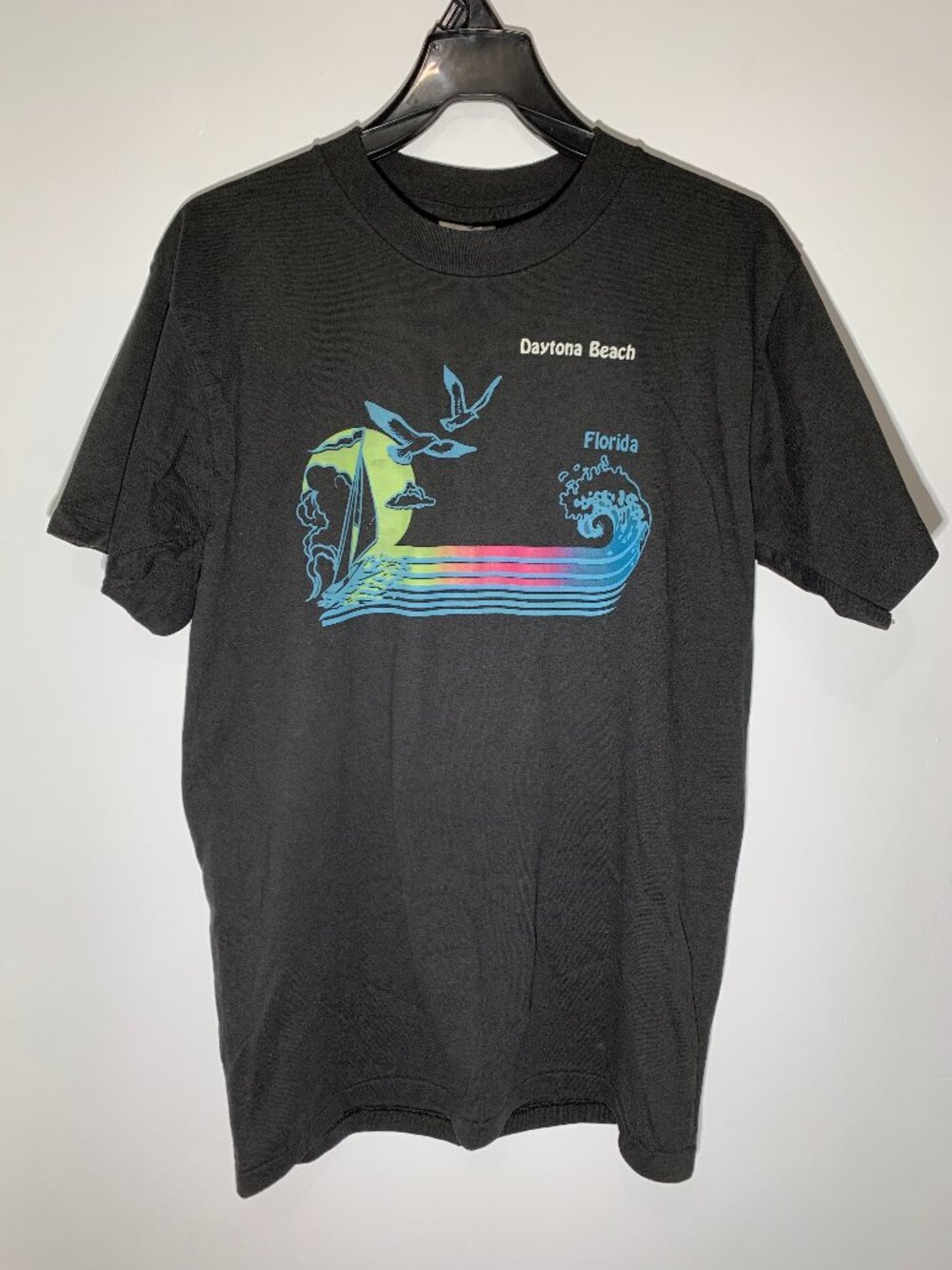 Vintage 90s Daytona Beach Florida T-Shirt Mens L Single Stitch Puff Print Retro